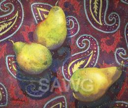 Pears on Paisley by Ellen Fountain